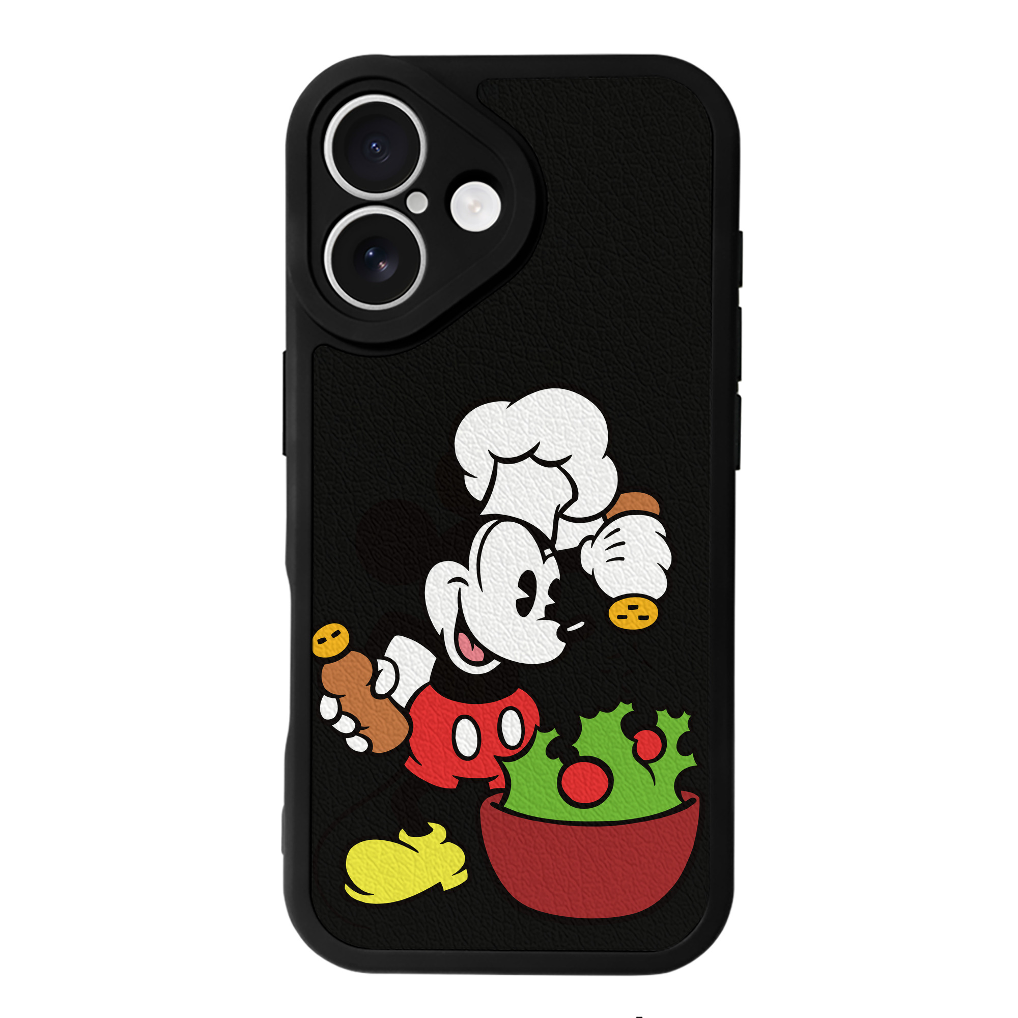 （画像用） ミッキーマウス Mickey Mouse 【iPhone 16シリーズ対応】シリコンスマホケース（レザー調） 材質：シリコン